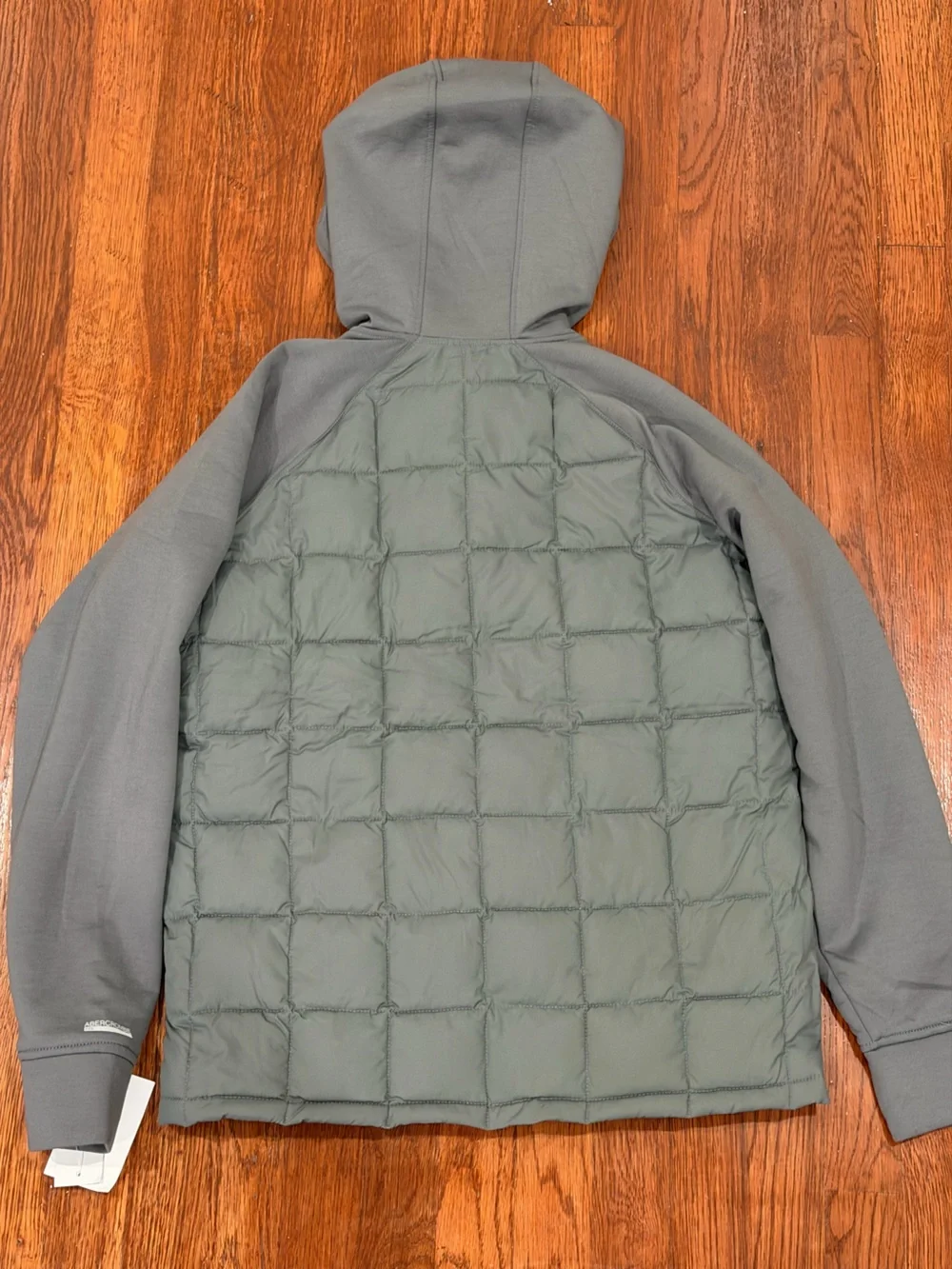abercrombie kids Gray Quilted Hooded Puffer Jacket